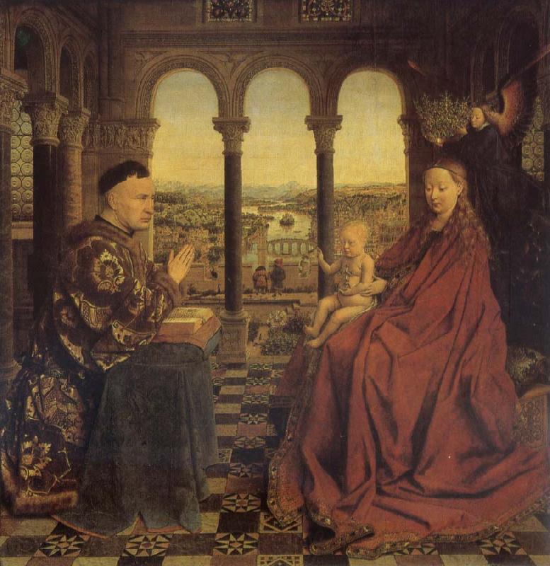 Jan Van Eyck Madonna of chancellor Rolin Germany oil painting art